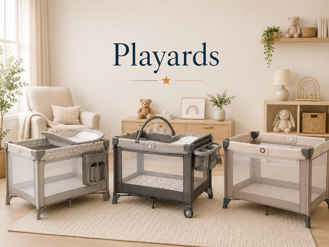 Portable playards, play yards, and playpens compared for play, travel, and approved rest configurations