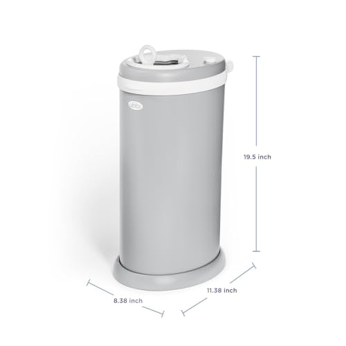 Ubbi Stainless Steel Diaper Pail, No Special Bags, Odor-Locking, Gray