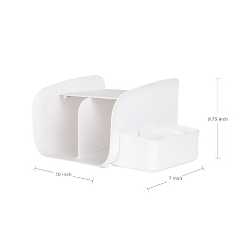 Ubbi Tabletop Diaper Caddy, Diaper Storage, Caddy Organizer, White
