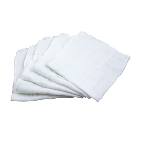 Green Sprouts Absorbent Organic Cotton Muslin Cloths, Hypoallergenic, Standard 100 by Oeko-TEX Certified, Reusable Baby Wipes, White, One Size, 5-Pack