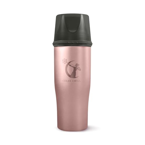 Ceres CHILL Demigoddess Mini Breastmilk Chiller & Warmer – 6–16oz Portable Breast Milk Cooler, Storage & Baby Bottle for Travel, Work or On-The-Go – Pump Compatible Container – Rose Gold