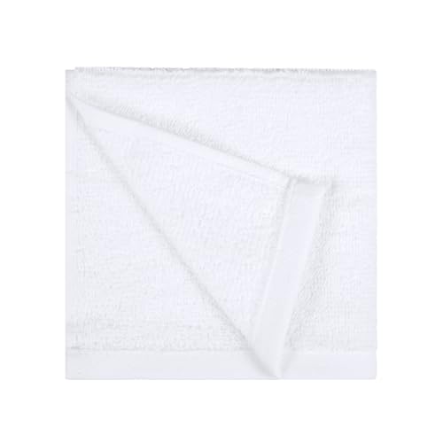 Amazon Basics Fast Drying Cotton Washcloths for Bathroom, Machine Washable, Soft and Highly Absorbent, 12 x 12 in, White, 24-Pack