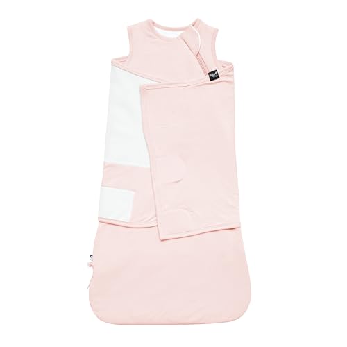 KYTE BABY Sleep Bag Swaddler with Dual Zipper, Removable Velcro Band, Rayon Made from Bamboo Transitional Nursery Essential, 1.0 TOG, (Blush)