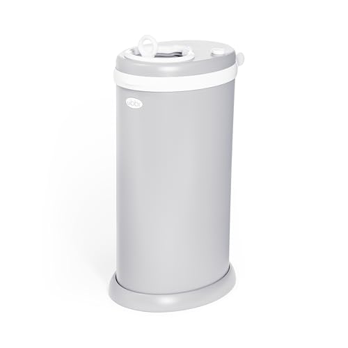 Ubbi Stainless Steel Diaper Pail, No Special Bags, Odor-Locking, Gray