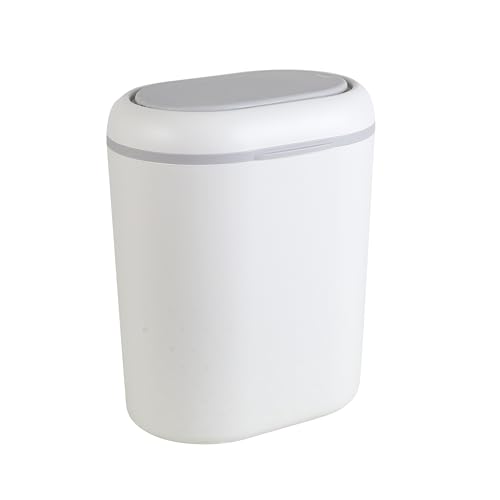 Eco-Touch Baby Nappy Diaper Bin - Odor Lock Airlock, No Costly Refills, 10L Capacity, Recyclable, Use Any Bag - White Nursery Diaper Pail