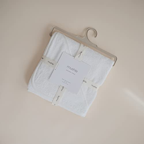 mushie Baby Hooded Towel | Organic Cotton (Pearl)