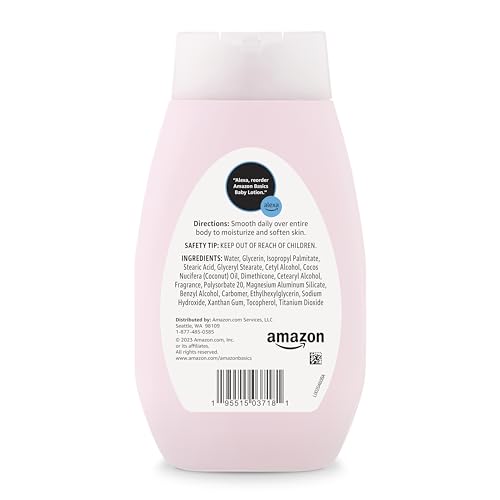 Amazon Basics Baby Lotion, Mild & Gentle, Lightly Scented, 13.6 Fl Oz (Pack of 4) (Previously Solimo)
