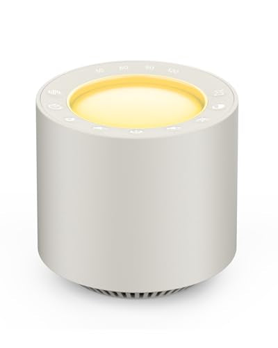 PureNurt White Noise Sound Machine: Red Light Therapy Sleep Sound Machine with 38 Soothing Sounds & Calming Womb Soother, Memory Function, Dimmable Nursery Night Light with Timer for Baby Adult Gift