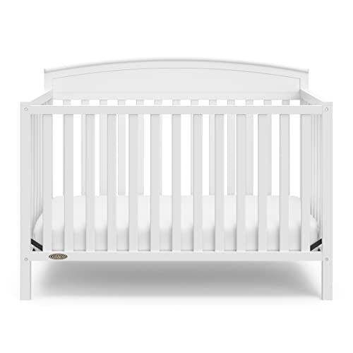Graco Benton 5-in-1 Convertible Crib – GREENGUARD Gold Certified, Converts from Baby Crib to Toddler Bed, Daybed and Full-Size Bed, Fits Standard Full-Size Crib Mattress (White)