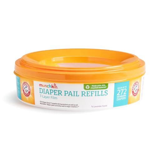 Munchkin Arm & Hammer Diaper Pail Refills, 2 Pack Holds Up to 544 Newborn Diapers, Lavender Scented Diaper Disposal Refills
