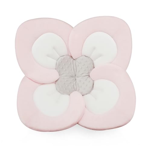 PandaEar Baby Bath Pad for Infant Newborn | Soft Flower Petals for Sink Bathtub Essentials Shower Gift (Pink)