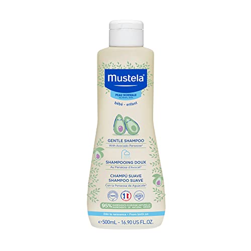 Mustela Gentle Shampoo with Natural Avocado Perseose - Formulated for Babies' and Children's Delicate Hair, Sensitive Skin, and Scalps - Newborn Safe - Various Sizes - 1 or 2-Pack