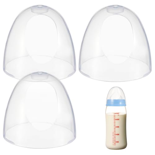 DOITOOL 3 Pcs Baby Bottle Caps Replacement Milk Bottle Lids Leak-Proof Plastic Covers Compatible with Pigeon Wide Neck Feeding Bottles 2.44X2.44X2.16 Inch