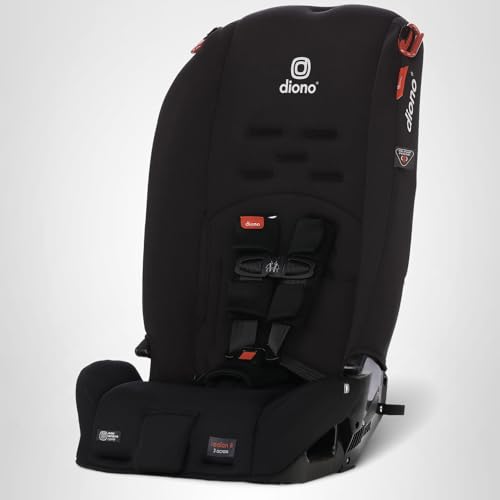 Diono Radian 3R, 3-in-1 Convertible Car Seat, Rear Facing & Forward Facing, 10 Years 1 Car Seat, Slim Fit 3 Across, Jet Black