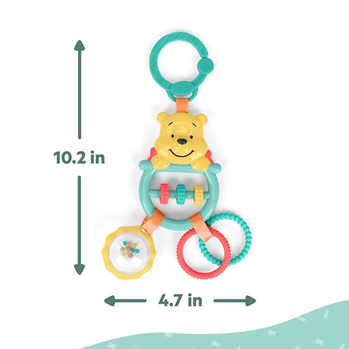 Bright Starts Disney Baby Winnie The Pooh Busy Bear Activity Toy, Unisex Stroller Toy, Newborns & Up