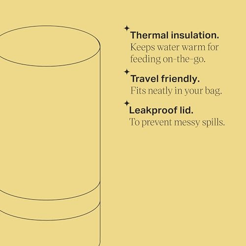 Tommee Tippee Portable Travel Baby Bottle and Food Warmer, Thermal Insulation, Stainless-Steel Flask with Leak-Proof Lid