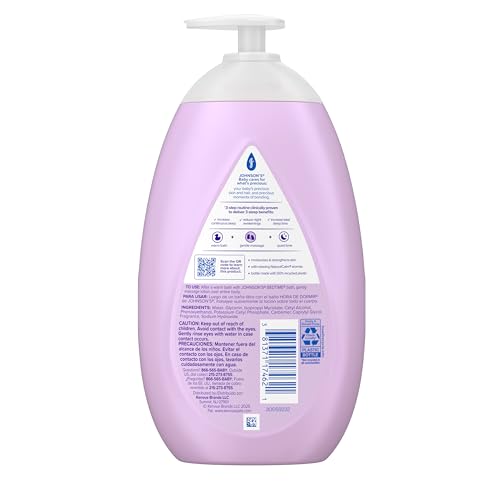 Johnson's Baby Bedtime Lotion, Soothing NaturalCalm Aromas, Gentle Nighttime Baby Lotion, Helps Relax & Soothe, Hydrating, No added Parabens & Dyes, 27.1 fl. oz