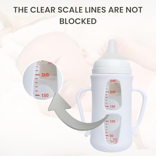 JXMYJR 3Pack Silicone Sleeves Compatible with Pigeon Bottles for 5.4oz, Anti Breakage Glass Bottle Holder with Handles, Silicone Bottle Holder for Easy Grip, Quick Install, Easy to Clean