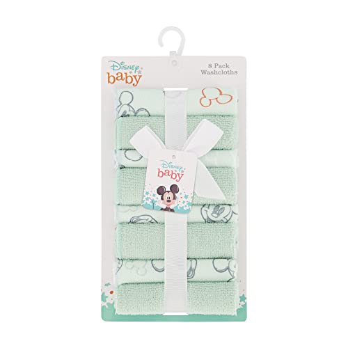 Disney Cudlie Baby Washcloths with Nursery Characters | 8 Pack of Kids Washcloths for Bath and Baby Stuff for Newborns
