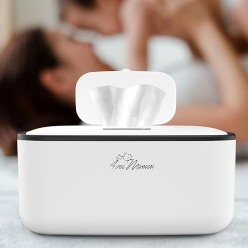 Avec Maman Baby Wipe Warmer Dispenser S1 - Adjustable Digital Temperature Control - Wipe Warmer and Baby Wet Wipes Dispenser - Baby Wipes Warmer - White