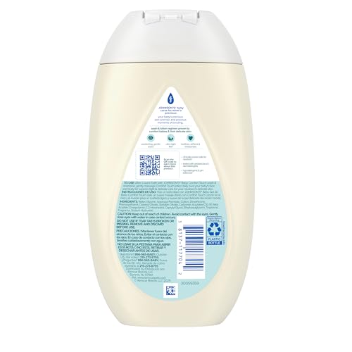 Johnson's Baby Comfort Touch Newborn Baby Face & Body Lotion, Silky Moisturizing Lotion, Baby Essentials, Hypoallergenic, No added Parabens &Dyes,13.6 fl. oz