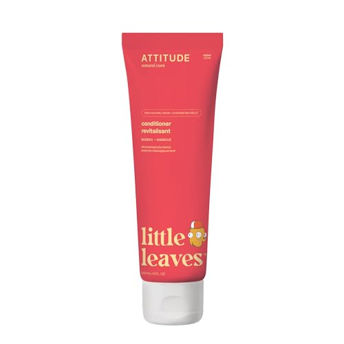 ATTITUDE Kids Conditioner, Gentle Detangling Conditioner, Moisturizing & Softening for Tangles & Knots, Plant-Based, Vegan, Mango Scent, 8 Fl Oz