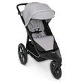 Delta Children - Jeep PowerGlyde Pro Jogging Stroller - 1-Step Back Brake & Hand Deceleration Disc Brakes for Speed Control - 1 Hand Fold, Soft Gray