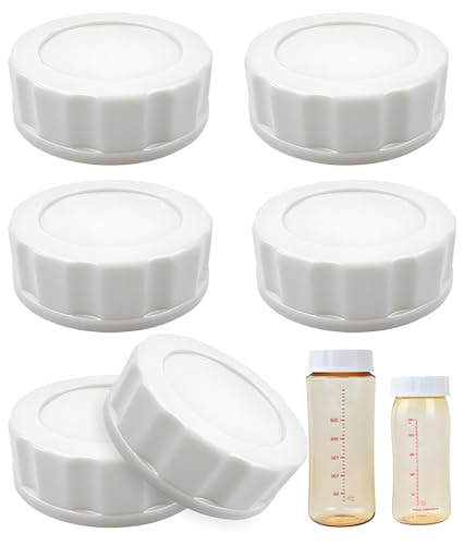 6pcs Travel and Storage Baby Bottle Caps for Pigeon Wide Neck Bottles, PP Baby Bottle Lids Replacement with Sealing Gasket, BPA-Free, Leak-proof