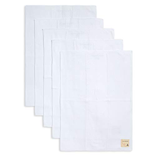 Burt's Bees Baby Burp Cloths, 100% Organic Cotton Extra Absorbent Soft Fabric, Large Drool Cloths 17 x 11.75 in, 5-Pack
