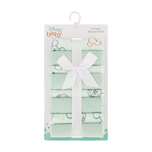 Disney Cudlie Baby Washcloths with Nursery Characters | 8 Pack of Kids Washcloths for Bath and Baby Stuff for Newborns