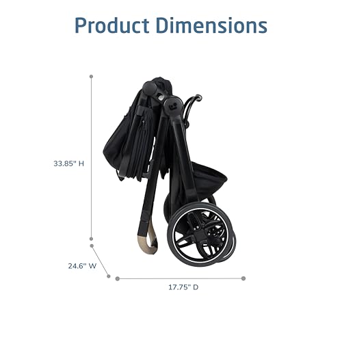 Maxi-Cosi Zelia Pro 5-in-1 Travel System with Mico Pro Infant Car Seat and Baby Stroller Combo, Reversible Seat, Large Wheels, Adjustable Handle, Newborn to Toddler, Lightweight, Caspian Caviar