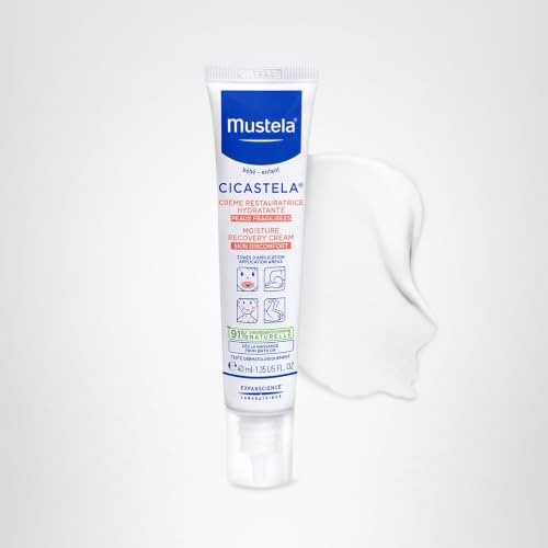 Mustela Cicastela Moisture Recovery Cream - Multipurpose Baby Ointment for Skin Discomfort - with Natural Avocado & Hyaluronic Acid - Fragrance-Free - 1.35 fl. Oz