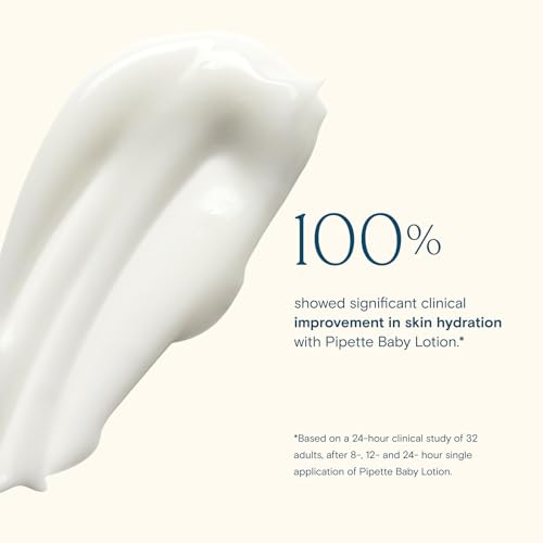 Pipette Baby Lotion, Fragrance Free, 5.7 fl oz (Pack of 2), Unscented Baby Lotion for Newborn, Sensitive Skin, and Kids, Non-Toxic and Hypoallergenic, Made with Ceramides