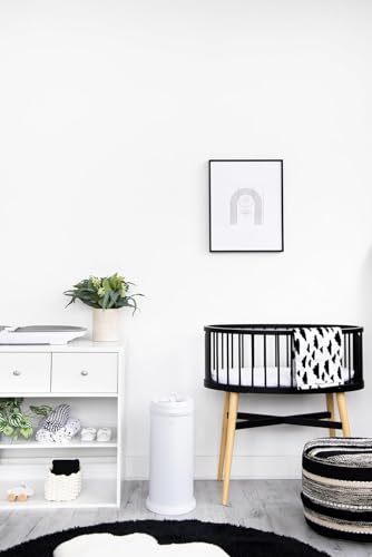 Ubbi Steel Diaper Pail, Odor Locking, No Special Bag Required, Award-Winning, Registry Must-Have, White