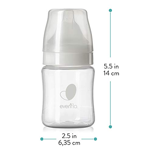 Evenflo Feeding Premium Proflo Venting Balance Plus Wide Neck Baby, Newborn and Infant Bottles - Developed by Pediatric Feeding Specialists - 5 Ounce (Pack of 6)