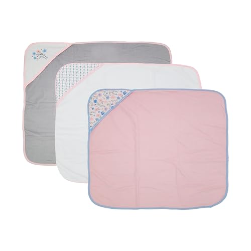 Buttons & Stitches Baby Girl 3 Pack Rolled/Carded Hooded Towels in Fresh Florals Print, GS71768