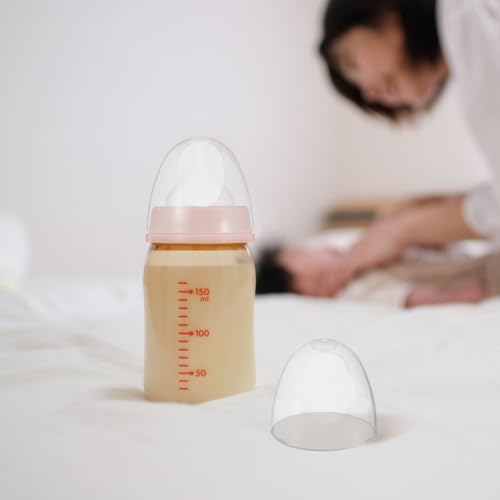 DOITOOL 3 Pcs Baby Bottle Caps Replacement Milk Bottle Lids Leak-Proof Plastic Covers Compatible with Pigeon Wide Neck Feeding Bottles 2.44X2.44X2.16 Inch