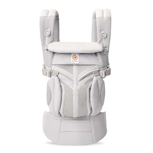Ergobaby Omni Classic Baby Carrier for Newborn to Toddlers 0-48 Months (7-45 lbs) - 4-Position Breathable Mesh Baby Carrier with Ergonomic Support - Pearl Grey