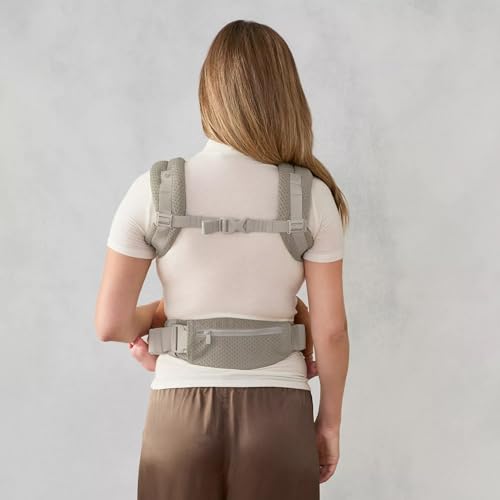 Ergobaby Omni Deluxe Baby Carrier for Newborn to Toddlers 0-48 Months (7-45 lbs) - 4-Position Breathable Mesh Baby Carrier with Ergonomic Support, Storage Pockets, and Sun Hood - Soft Olive