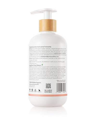 Pampered Bee - Shampoo & Body Wash (Tropical Fusion), 2-in-1 Natural Formula for Newborns, Toddlers and Kids, 12 oz