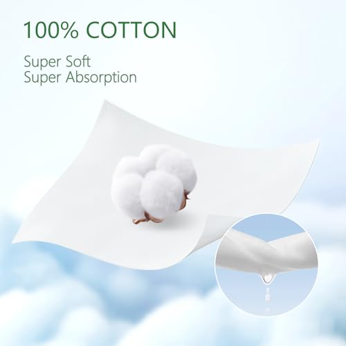 Dorahoney 100% Cotton Travel Wipes for Sensitive Skin, 99% Purified Water Hypoallergenic Mini Wet Wipes, Unscented Pocket Wipes Travel Essentials, 56 Count (8 Packs of 7)