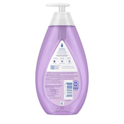 Johnson's Bedtime Baby Bath with Soothing NaturalCalm Aromas, Hypoallergenic & Tear-Free Liquid Baby Bath Formula, No Parabens, Sulfates, Dyes, or Phthalates, 27.1 fl. oz