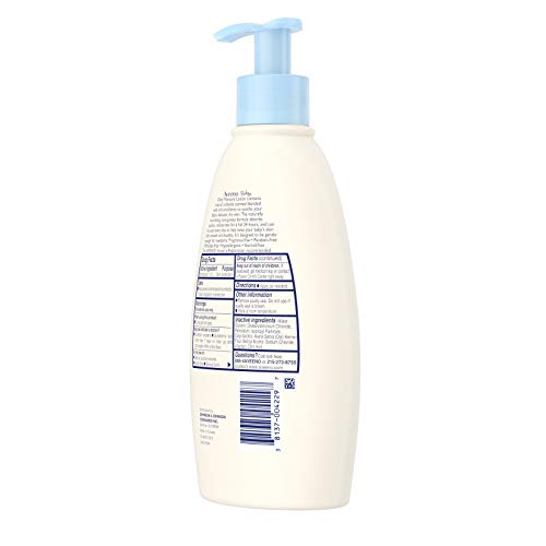 Aveeno Baby Daily Moisture Body Lotion for Sensitive Skin, Hypoallergenic Moisturizing Baby Lotion with Nourishing Oatmeal to Deeply Moisturize Baby's Skin, Fragrance-Free, 12 fl. oz