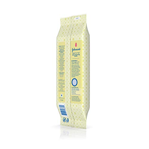 Johnson's Head-to-Toe Gentle Baby Cleansing Cloths, Hypoallergenic, Free of Alcohol, Dyes, and Soap, 15 ct ( Pack of 2)