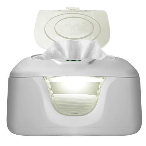 GOGO Pure Baby Wet Wipe Warmer and Wet Wipe Dispenser, Advanced Features - 4 Bright Auto Off LED Ample Lights for Nighttime Changes, Dual Heat for Baby's Comfort, Improved Design and Only at Amazon