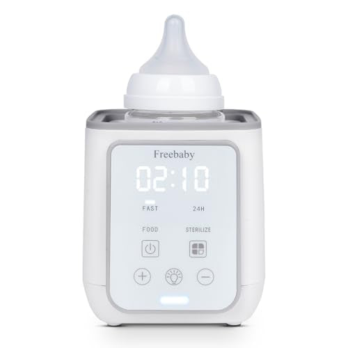 Freebaby Bottle Warmer,Fast Baby Bottle Warmer for Breast Milk & Formula, Accurate Temperature Control,Milk Warmer for All Bottles, Easy to use,24H Keep, Thawing, Sterilizing & Food Heating（Gray）