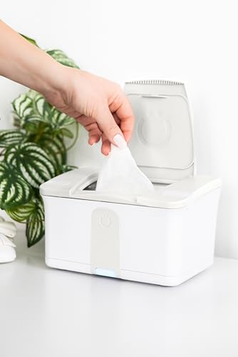 Ubbi Baby Wipes Warmer & Dispenser with Nightlight, Top-Heating System, Oat
