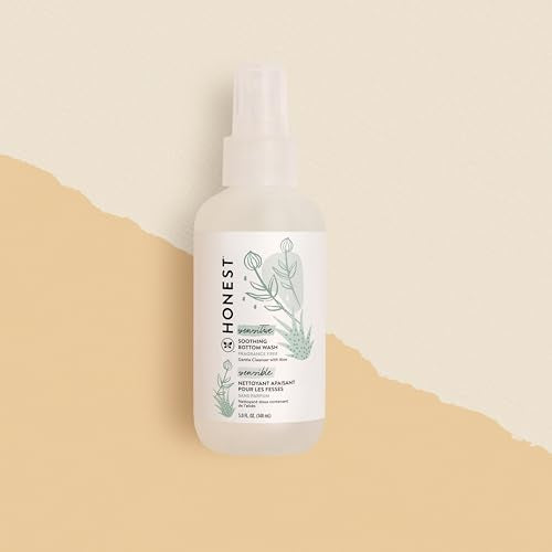 The Honest Company Soothing Baby Bottom Wash | Gently Cleanses + Refreshes | Naturally Derived, Non-Irritating, Made with Aloe | 5 fl oz