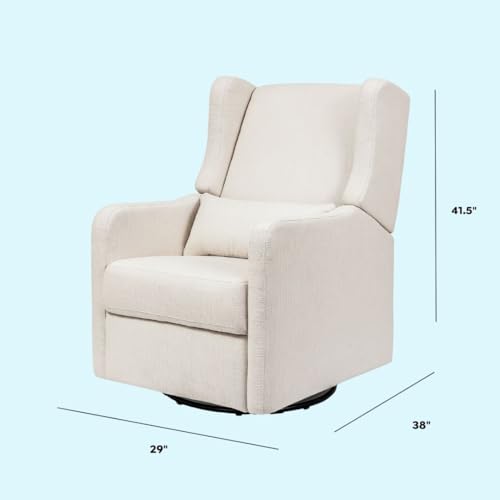 Carter’s Arlo Glider Recliner Nursery Chair - Water & Stain Resistant Glider Rocking Chair for Nursery - GREENGUARD Gold, FSC & Certi-PUR US Certified - Cozy Cream Swivel Rocker Recliner Chair
