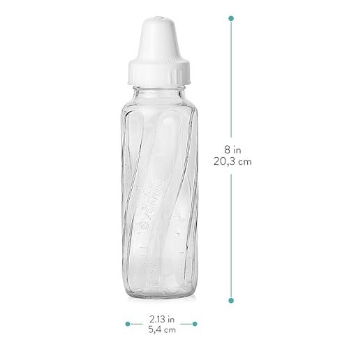 Evenflo Feeding Classic Glass Bottle, Twist Bottles, 8 Oz, 6 Bottles